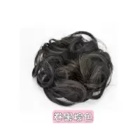 半丸子头假发包盘发器花苞头仿真发包头绳女新娘卷直发包蓬松发圈 卷发圈 黑棕色