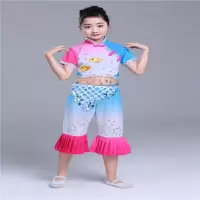小荷风采三沙海娃演出服儿童新款秧歌服民族小赶海渔家女舞蹈服 玫红色 110