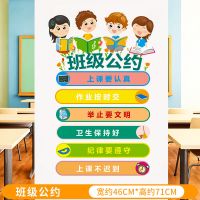 培训机构文化背景墙布置教室墙面装饰品墙贴班级小学创意励志标语 班级公约SY7024 大