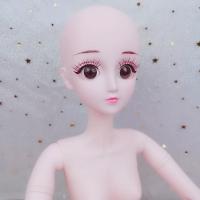 假发可换六十厘米叶罗丽芭比娃娃素体裸娃二十五关节4D美瞳假睫毛 光头 单个光头