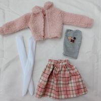 60厘米叶罗丽娃娃衣服3分bjd格子衬衫外套背带裤半身裙短裤套装 A四件套