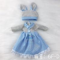 换装30厘米胖子体娃娃衣服bjd6分娃衣牛仔裤休闲套装裙子服饰头饰 6F-D 整套 6分娃衣(送发夹+眼镜)