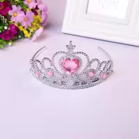 女童皇冠冰雪奇缘发饰套装饰品艾莎公主皇冠儿童小魔仙魔法棒皇冠 浅粉色