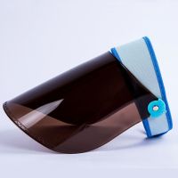 防晒女男骑车遮阳帽夏天摩托电瓶车防紫外线帽子防风挡雨太阳帽 塑扣单色淡蓝