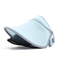 南极人防晒帽子女遮脸防紫外线夏双层户外空顶太阳帽遮阳面罩帽子 蓝色