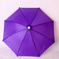 55cm直径头戴遮阳伞钓鱼伞便携式遮阳伞雨伞头戴雨伞太阳伞伞帽 深紫色小伞