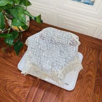 茶具茶盘盖布小清新蕾丝功夫茶道茶杯果盘防尘防灰遮盖巾优惠 欧根纱-太阳花米色 正方形45*45cm