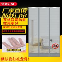 磁性自吸纱网门帘新款防蚊虫农村家用挂帘免打孔自粘卧室隔断门帘 35厘米宽送配重[双网] 高1米/一片[不送配件]