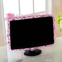 电视机罩开机不取要是挂式通用液晶电视防尘罩蕾丝电视套电视盖布 满天星边框套(不加前后纱) 17-24寸寸液晶显示器通用