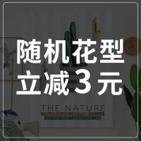 百思寒窗帘免打孔自粘魔术贴遮挡帘卧室家用简易遮光布遮阳小短帘 随机花型[3元] 宽0.7mX高1.0m[送魔术贴]