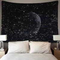 星空系 ins挂布北欧休闲沙发背景布宇宙黑色星空月球挂毯装饰布 星系 1米*0.7米收藏送安装包