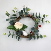 藤仿真花环壁挂饰幼儿园布置挂件餐厅卧室房间客厅绿植挂件用品 20鸟003香