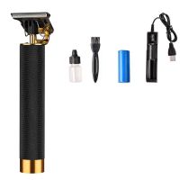 推子理发器佛头电推剪成人油头推剪发廊静音理发器雕刻修边 黑色直筒 单电池标配