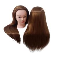 美发练习头模练习盘发剪发编发化妆教习头模特头假人头假发公仔头 棕色有妆高温丝