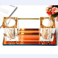 水晶话筒架麦克风支架KTV用品桌面无线话筒座水晶座咪唑台式摆件 玫瑰金 单个款