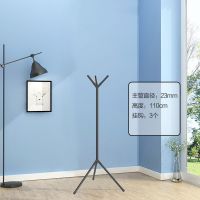 []简易衣帽架铁艺挂衣架落地室内门厅卧室衣服架挂包架 幼儿小号黑色110CM高