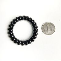 黑色电话圈头绳透明电话线发圈无痕发绳女皮筋手链扎头发简约百搭 大号黑色 6根