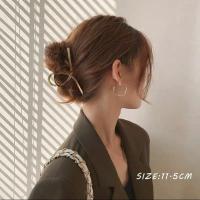 金属水钻发夹女后脑勺半扎韩式鲨鱼夹大号抓夹子仙女森系超仙头饰 亮面交叉金属夹