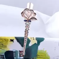 [多款式多颜色]大号鸭嘴夹盘发卡水钻牛角夹合金发夹发卡发饰 凤凰深蓝