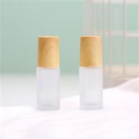 玻璃避光滚珠瓶走珠瓶分装瓶精华液精油瓶小空瓶香水按摩木纹盖 5ml木纹磨砂滚珠瓶(2只装)