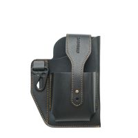 男士手机包包跑步手机腰包男工地工作干活装手机套烟盒挂腰间小包 黑色三合一带钥匙扣