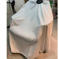 小工焗油美甲围裙技师染发工作服美发师罩衣发廊理发污衣服店 纯白色围布
