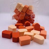 菱形粉扑化妆海绵超软不吃粉美妆蛋干湿两用气垫彩妆蛋粉饼粉扑 日落橘混色(15块袋装)