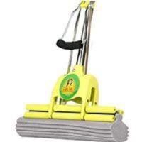 三排挤水好太太不锈钢滚轮式胶棉吸水海绵挤水拖把家用免手洗拖布 富贵黄28cm二排挤水共一个头