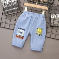 男宝宝夏季薄款牛仔裤男童夏装七分裤4-9岁中大童裤子夏款童装裤 加菲猫夏季 95 参考身高