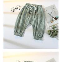 男童夏装套装时髦洋气童装2021新帅宝宝夏季儿童棉麻短袖夏天衣服 防蚊裤绿色 90cm(建议身高85cm左右)