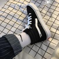 韩国ulzzang原宿风滑板鞋ins经典一条杠sk8高帮系带old skool 黑白 35