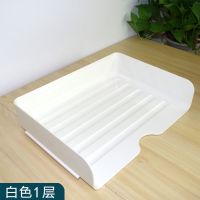 文件架子多层收纳盒办公室桌面a4文件夹置物架书桌杂物资料整理柜 白色一层