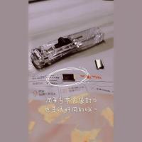 ins风学生透明简约装订资料试卷夹多功能金属推夹器无钉订书机 黑色透明推夹器[1个] 送8个补充夹[收藏关注送小礼物]