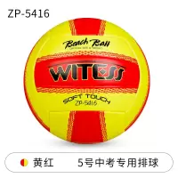 WITESS5号软皮中考学生室内训练比赛排球沙滩男女充气排球 红黄ZP-5416