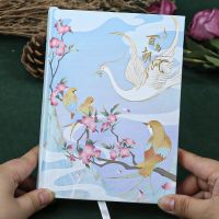 百鸟朝凤彩页笔记本子中国风可爱少女心高中韩版手账本复古记事本 紫色丨立体扉页彩页手账本