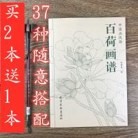 中国画线描大全集白描画谱百美百蝶百龙四大名著百花百鱼工笔白描 百荷
