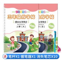 三年级上册下册同步练字帖儿童楷书练字本人教版小学生笔顺写字本 新版三年级上册2本[笔顺词组] 送10支笔芯1个笔杆1个握