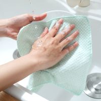 3个装煤气灶清洁刷油烟机灶台去污刷 厨房清洗工具除锈钢丝刷子 一条双面绒抹布 颜色随机发货