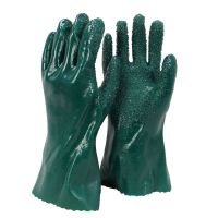 舒耐特230全浸塑杀鱼工业橡胶止滑劳保手套耐油耐磨防水耐酸碱 舒耐特230墨绿止滑手套3双