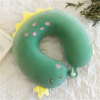 u型枕头可爱护颈枕记忆棉卡通护脖子颈椎枕飞机坐车旅行枕午睡枕 绿恐龙-[网红热卖款] PP棉-舒适款-整个机洗-送香包