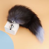 sm情趣真毛尾巴肛塞COS狐娘女调教外出穿戴男用调情尾巴肛塞玩具 玄色狐尾 一条小尾巴