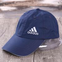 男士帽子夏天帽子男速干帽棒球帽防晒遮阳帽户外透气鸭舌帽女潮韩 蓝色银标 可调节