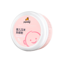 皮皮狗儿童玉米爽身粉热痱粉新生婴幼儿宝宝吸汗干爽玉米粉带粉扑 婴儿玉米热痱粉(防痱祛痱)140g