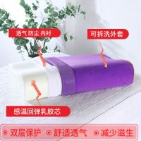 枕头成人护颈颈椎记忆棉枕头芯套装成人修复保健助睡乳胶枕男女枕 替换洗外套1个(不含内芯)紫色