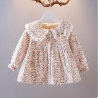 女童秋冬洋气套装加绒女宝宝碎花裙两件套加厚婴幼儿1234岁冬装潮 (加绒)桂花香粉色 66