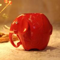 开学季送男女老师教师节礼物模型 创意办公桌面摆件笔筒生日礼物 大象笔筒红色 原包装