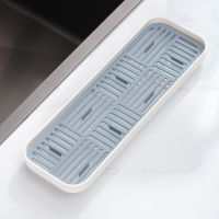 可沥水厨房放洗碗抹布置物架海棉百洁布水槽收纳架家用多功能 蓝色 长方形 小号1个