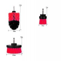 [电钻伴侣清洁神器]电动清洁刷电钻刷子瓷砖刷地板刷马桶刷头 电钻清洁刷三件套[红色]