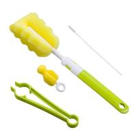 6件套奶瓶刷海绵洗奶瓶刷子奶嘴刷吸管刷子奶瓶夹奶瓶清洁刷套装 奶瓶刷4件套