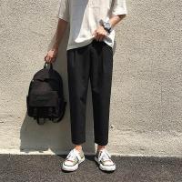 禁欲系发型师潮牌男装高级感炸街西裤男高街雅痞风搭靴子束脚裤子 [直筒超薄]黑色 S[关注店铺快货]